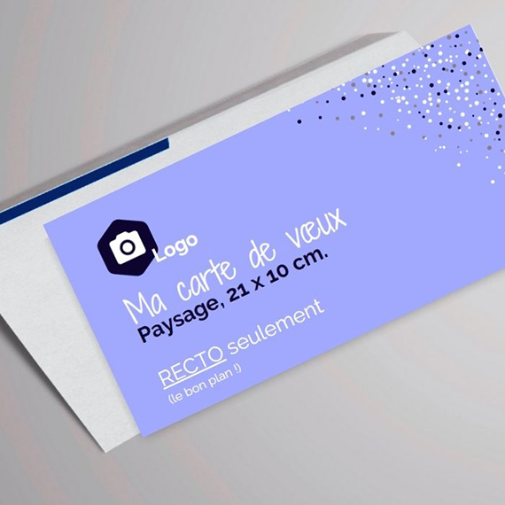 Carte 21 x 10 cm recto